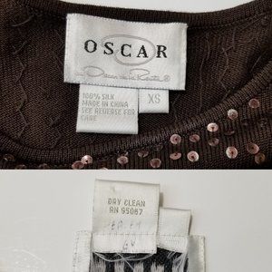 Oscar de la Renta Tops - Oscar de la Renta chocolate sequin silk shirt Oscar de la Renta Tops - Oscar de la Renta chocolate sequin silk shirt